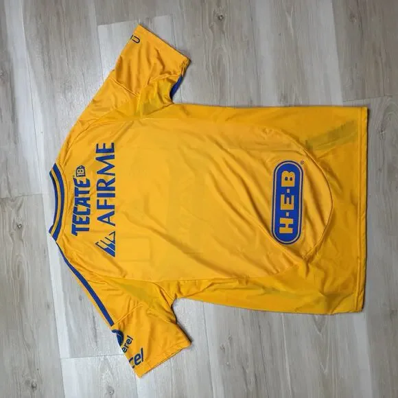 Men's Adidas UNAL Tigres Yellow color Jersey Shirt M Slim Fit